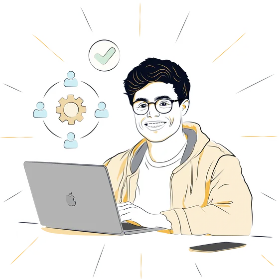 Illustration representing uncompromising agility in digital project delivery, highlighting N2’s ability to adapt quickly through its flexible freelance consultant model.